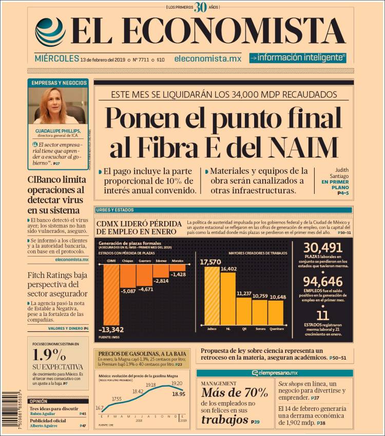 Portada de El Economista (Mexico)