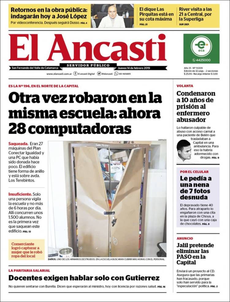 Portada de El Ancasti (Argentina)