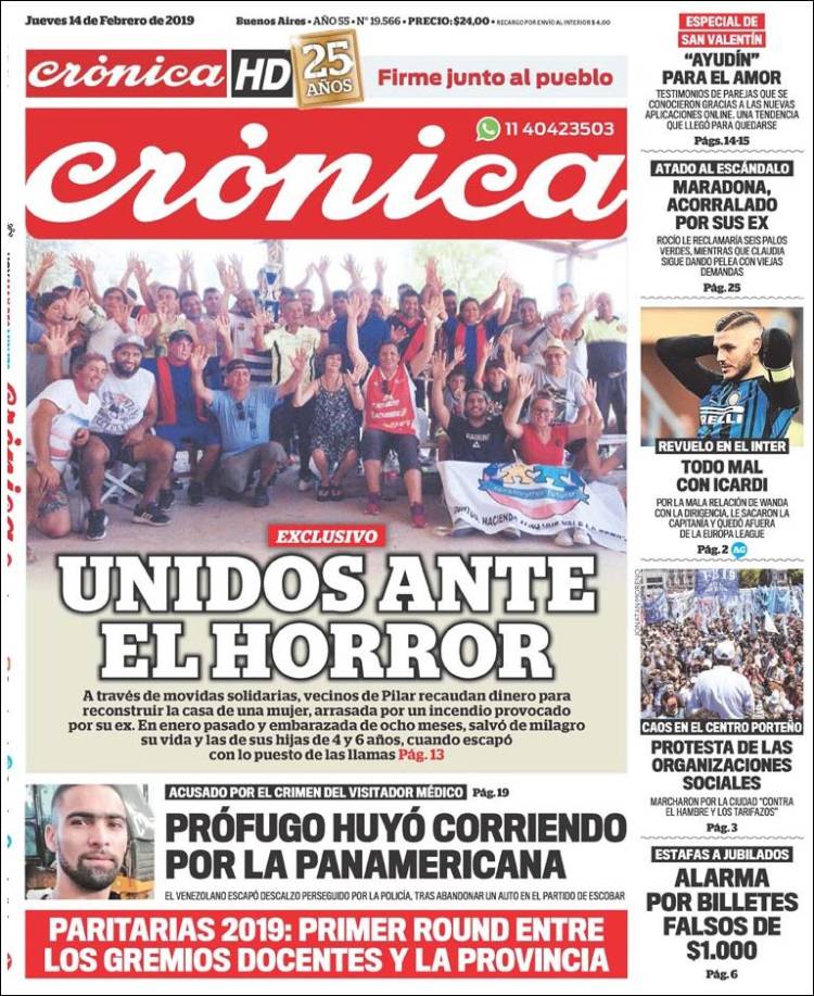 Portada de Crónica (Argentina)