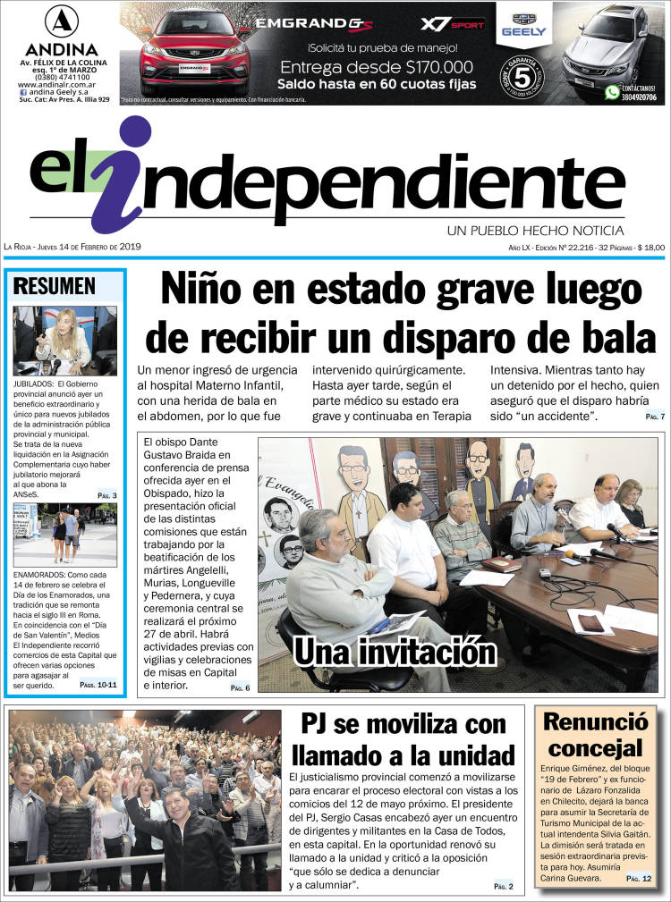 Portada de El Independiente (Argentina)