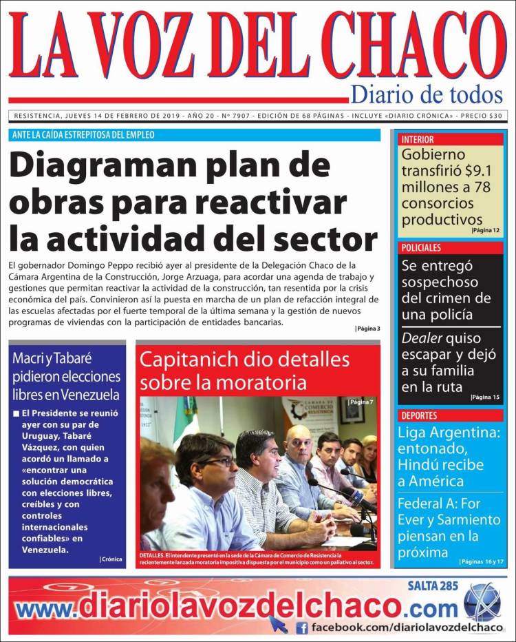 Portada de La Voz del Chaco (Argentina)