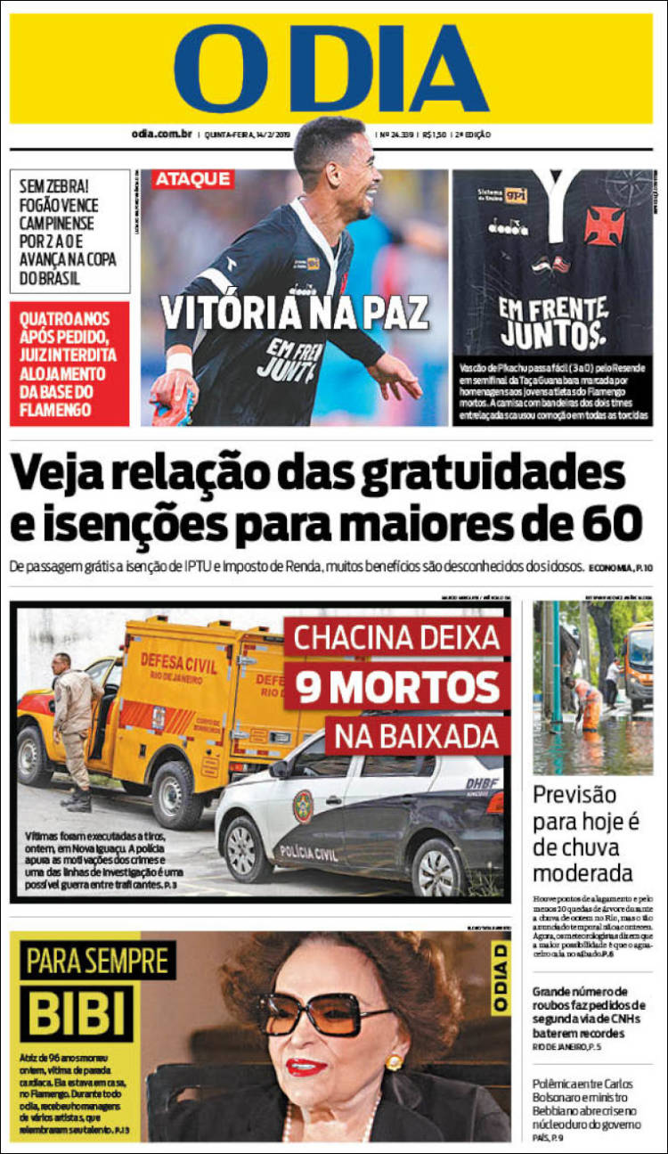Portada de O Dia (Brasil)