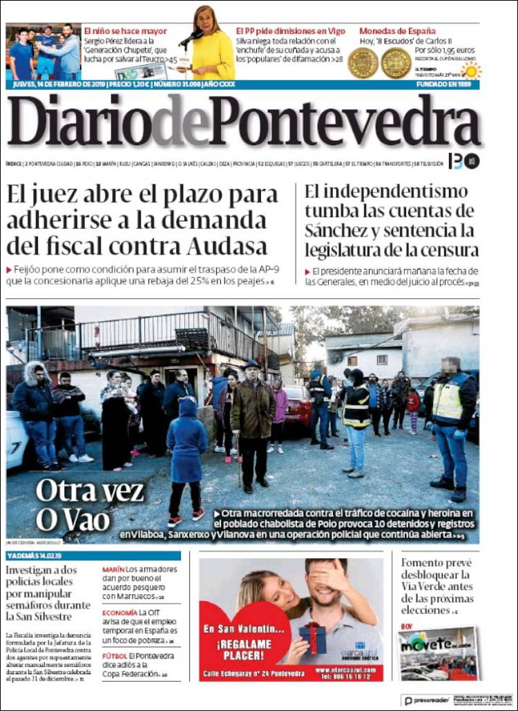 Portada de Diario de Pontevedra (España)