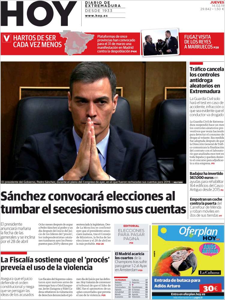 Portada de Hoy - Badajoz (España)