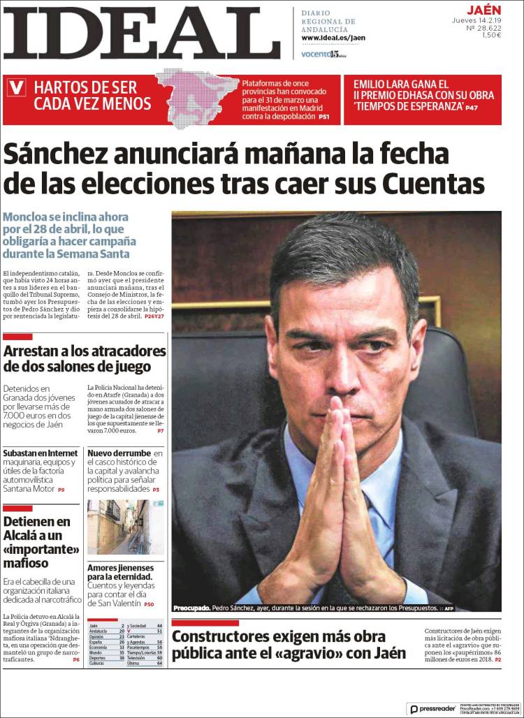 Portada de El Ideal de Jaén (España)