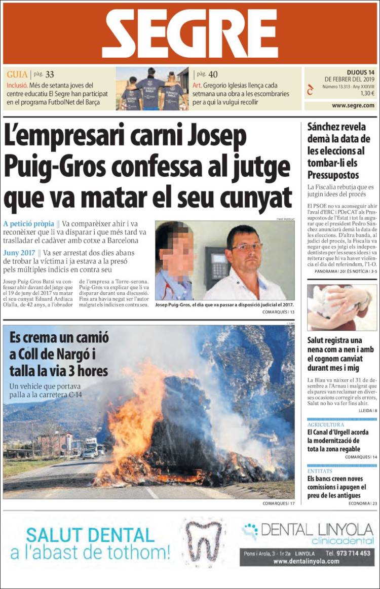 Portada de Segre (España)