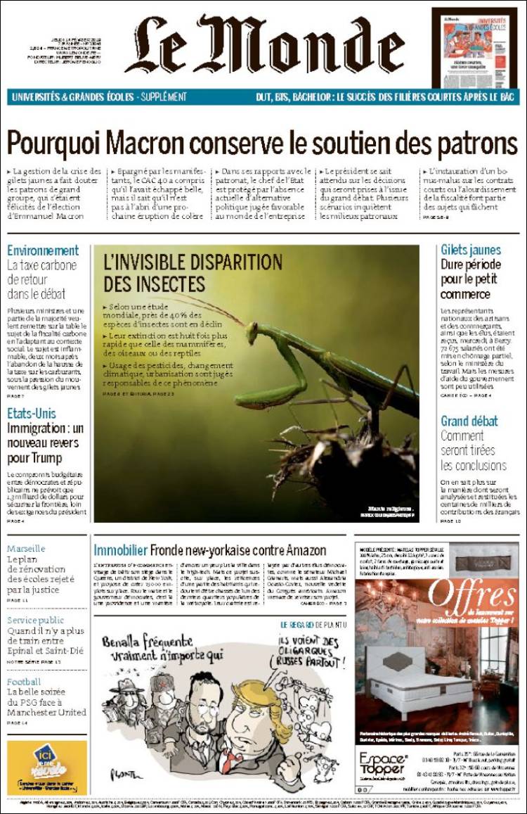 Portada de Le Monde (Francia)