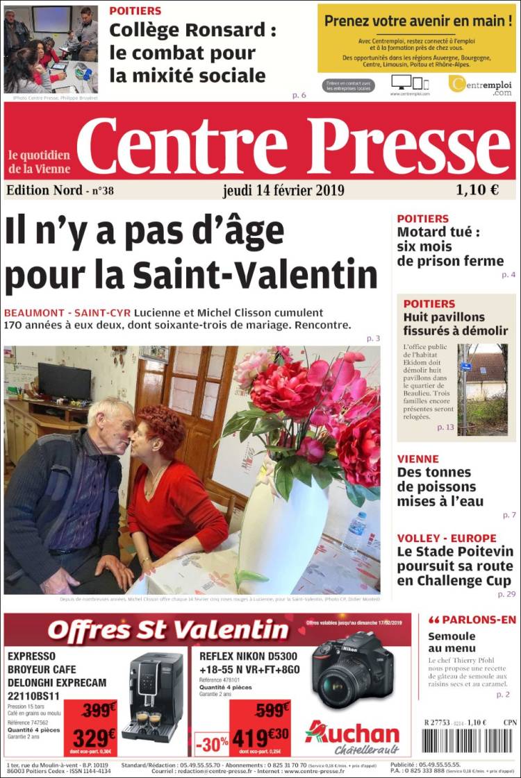 Portada de La Nouvelle Republique (Francia)