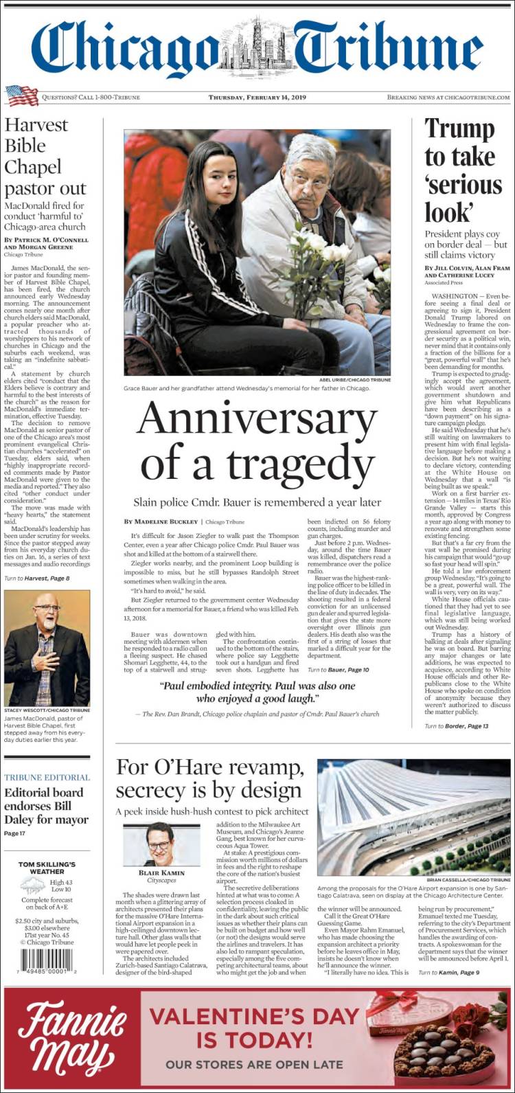 Portada de Chicago Tribune (USA)