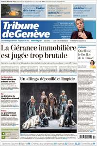 Portada de La Tribune de Genève (Suiza)