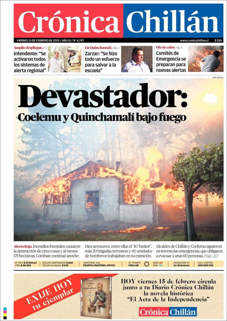 Portada de Crónica Chillán (Chile)