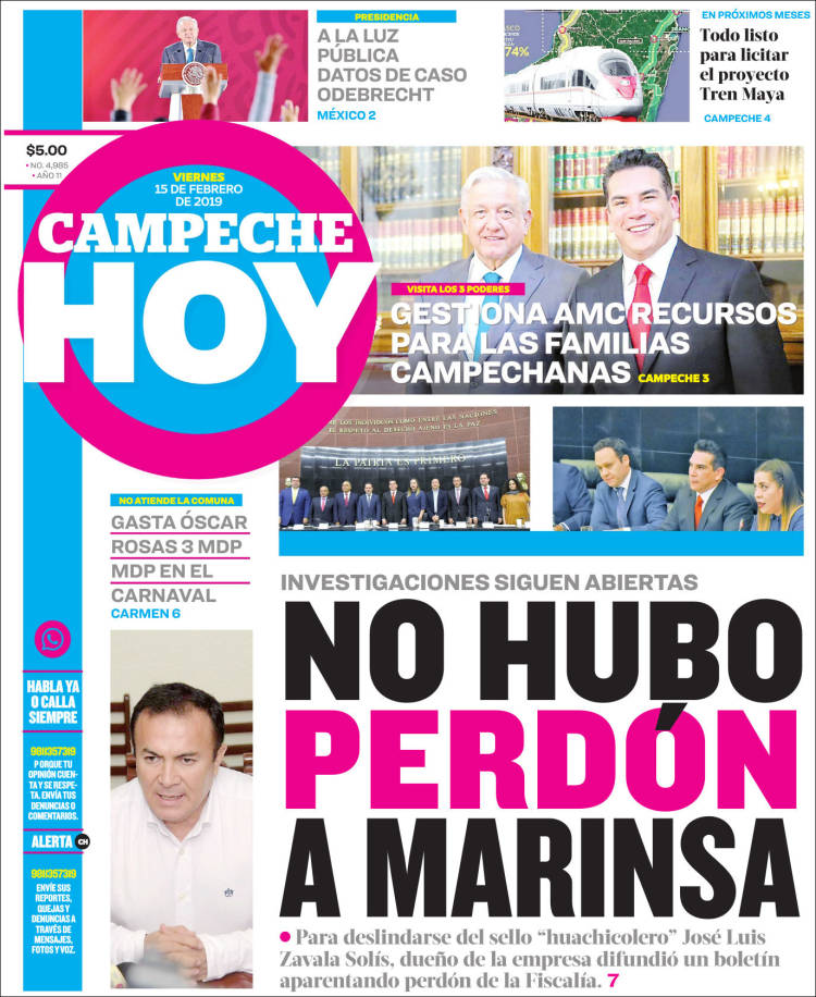 Portada de Campeche Hoy (Mexico)