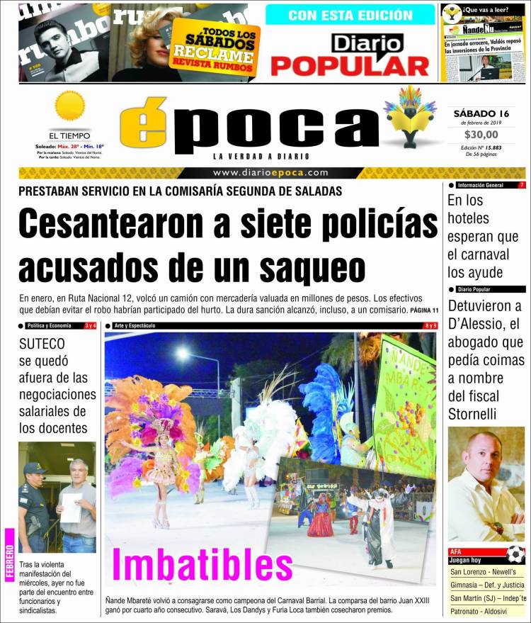Portada de Diario Época (Argentina)