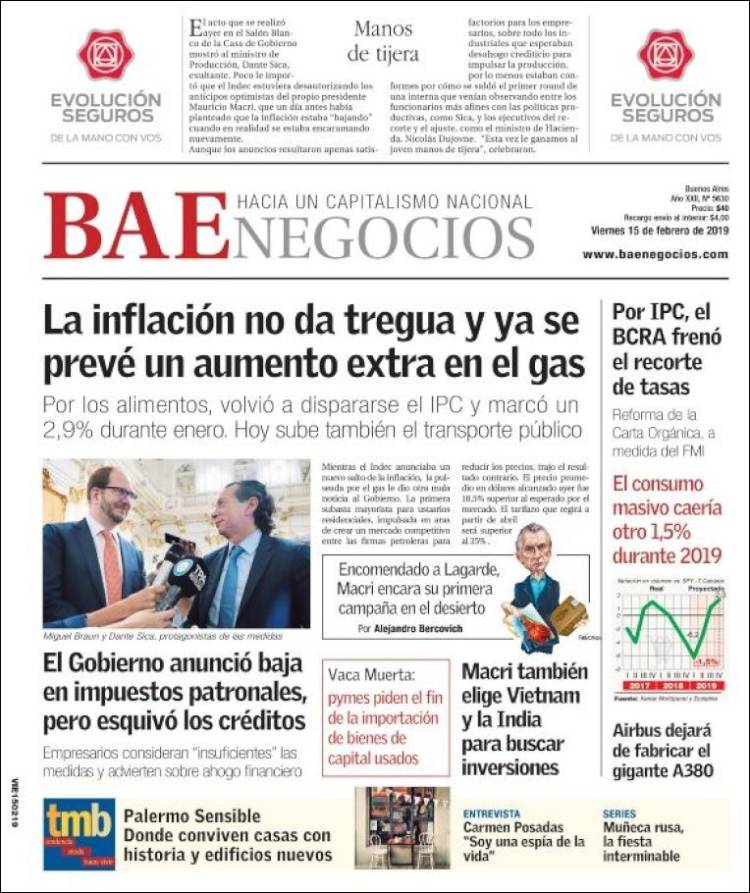 Portada de Buenos Aires Económico (Argentina)