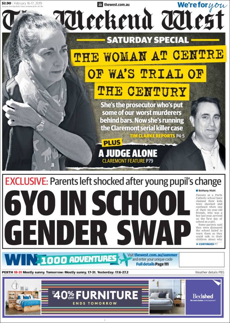 Portada de The West Australian (Australia)