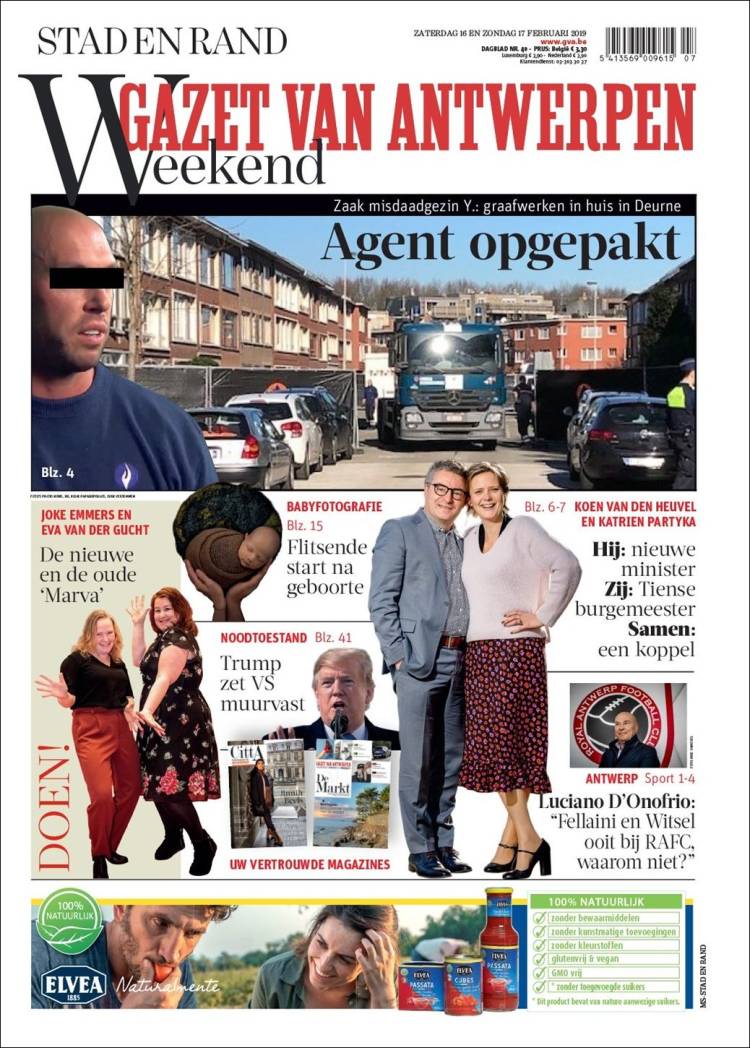 Portada de Gazet van Antwerpen (B&eacute;lgica)