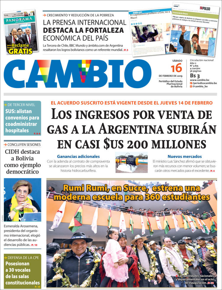 Portada de Cambio (Bolivia)