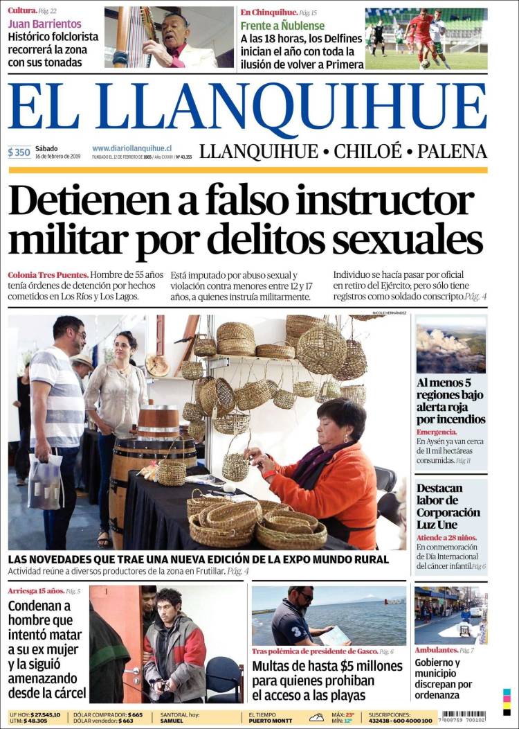 Portada de El Llanquihue (Chile)