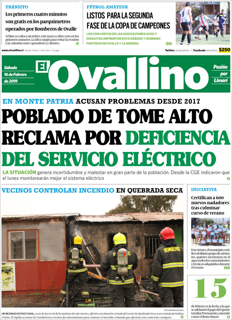 Portada de El Ovallino (Chile)