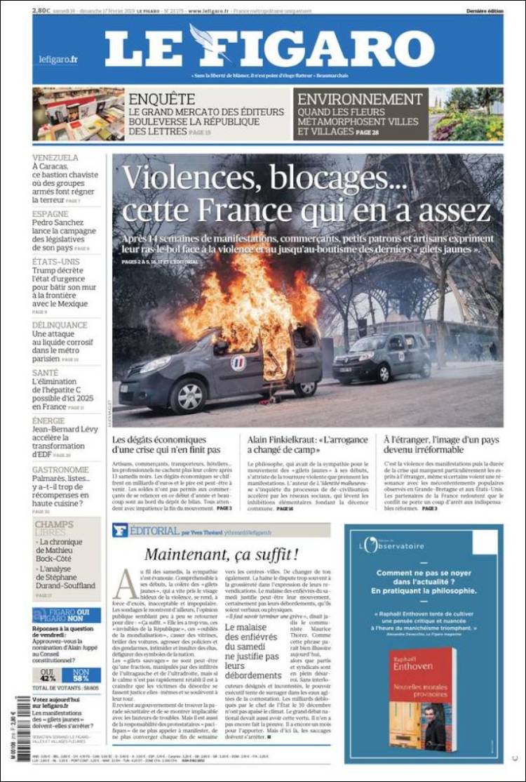 Portada de Le Figaro (Francia)