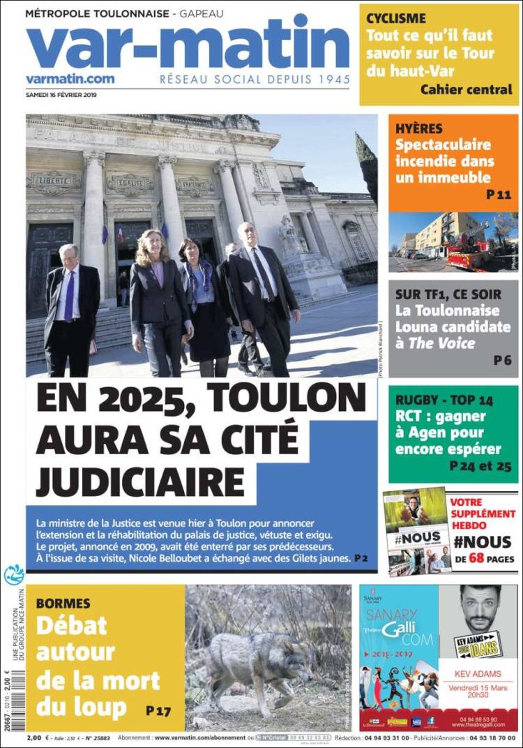 Portada de Nice-Matin (Francia)