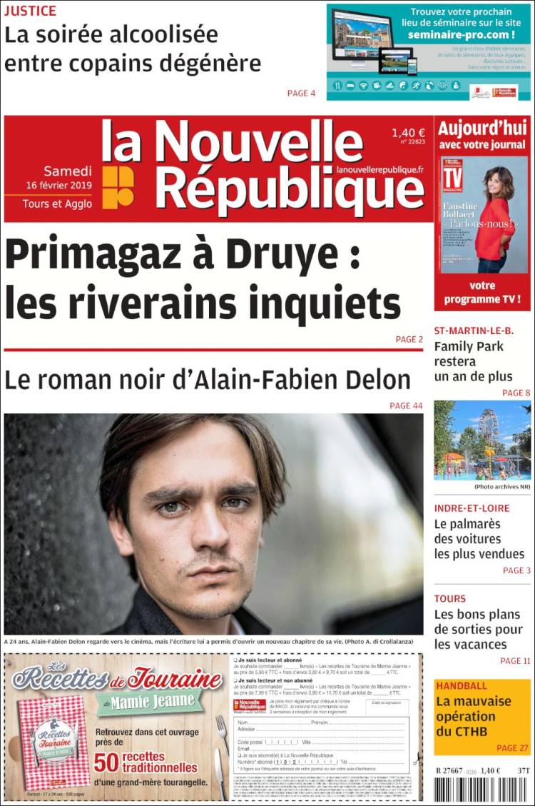 Portada de La Nouvelle Republique (Francia)