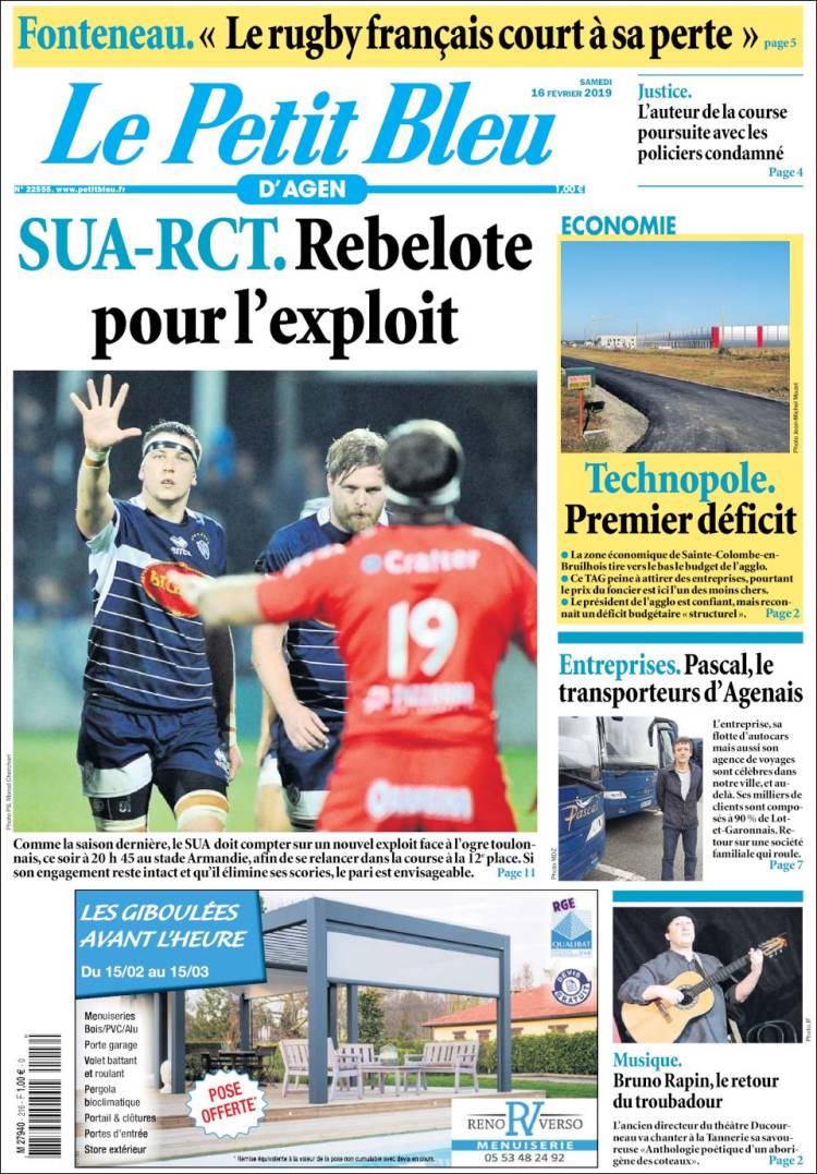 Portada de Le Petit Bleu (Francia)