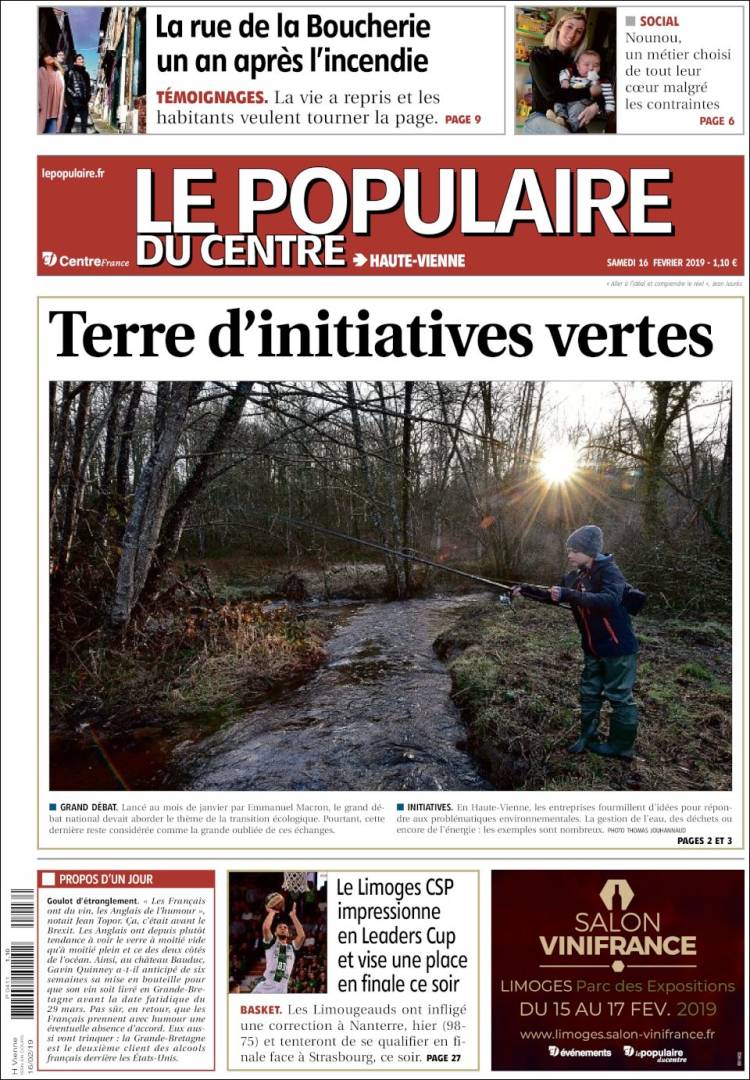Portada de Le Populaire du Centre (Francia)