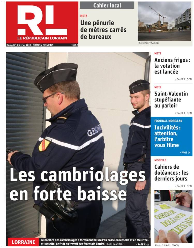 Portada de Le Republicain Lorrain (Francia)
