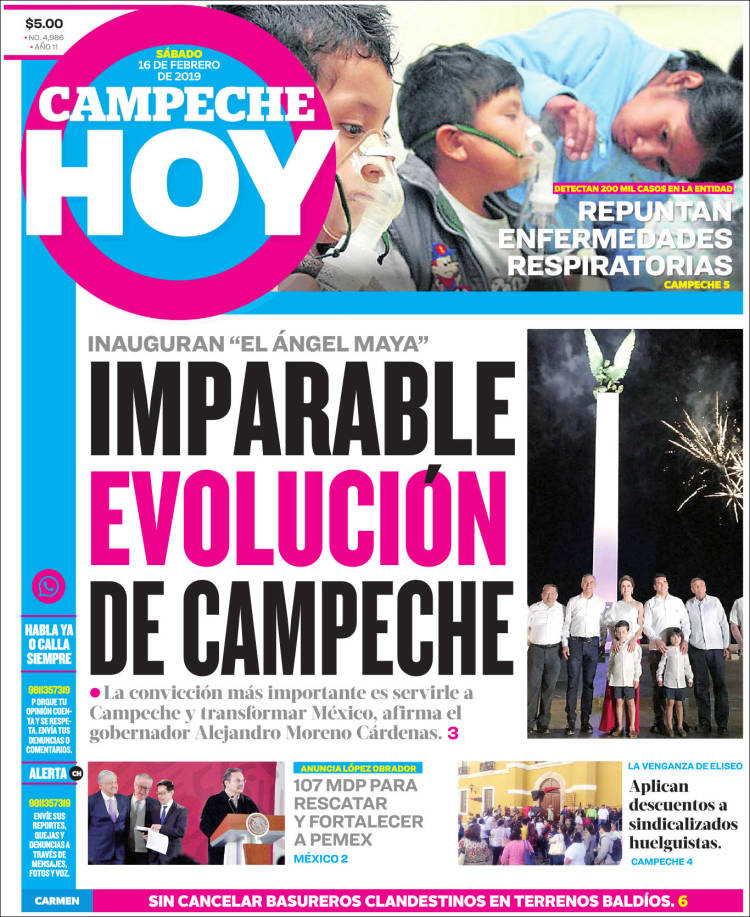 Portada de Campeche Hoy (Mexico)