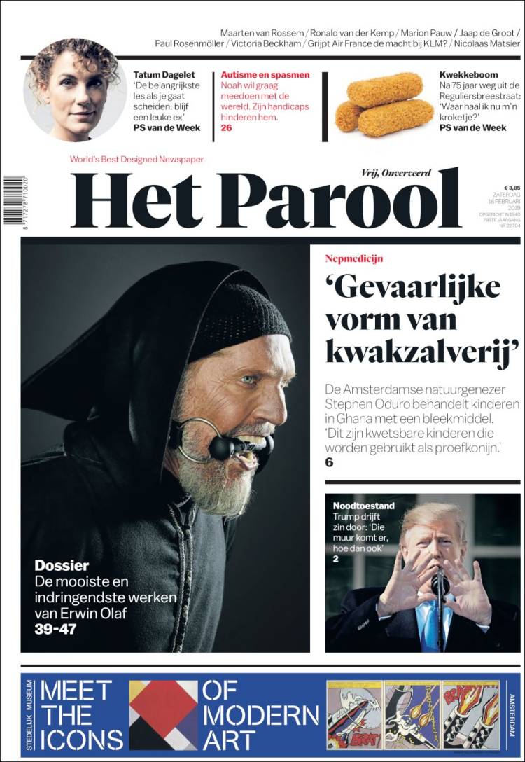 Portada de Het Parool (Pa&iacute;ses Bajos)