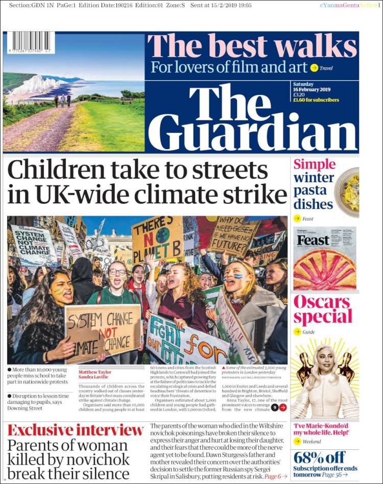 Portada de The Guardian (Reino Unido)