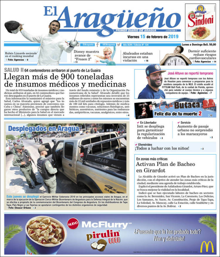 Portada de El Aragüeño (Venezuela)