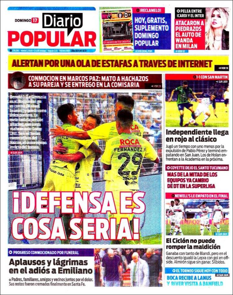 Portada de Diario Popular (Argentina)