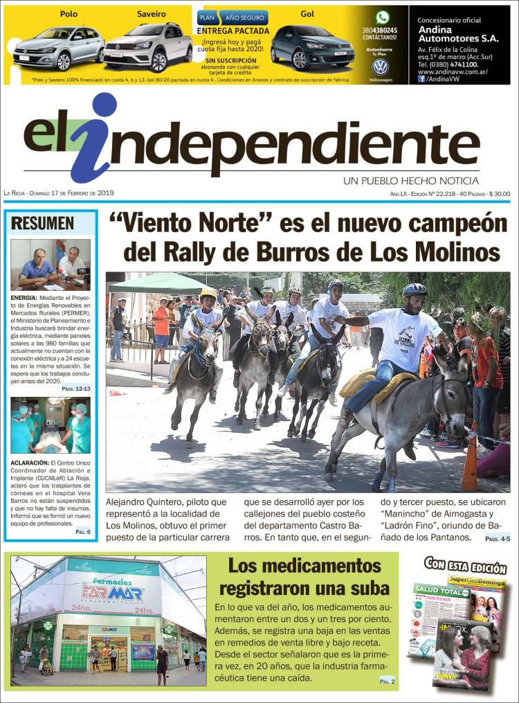 Portada de El Independiente (Argentina)