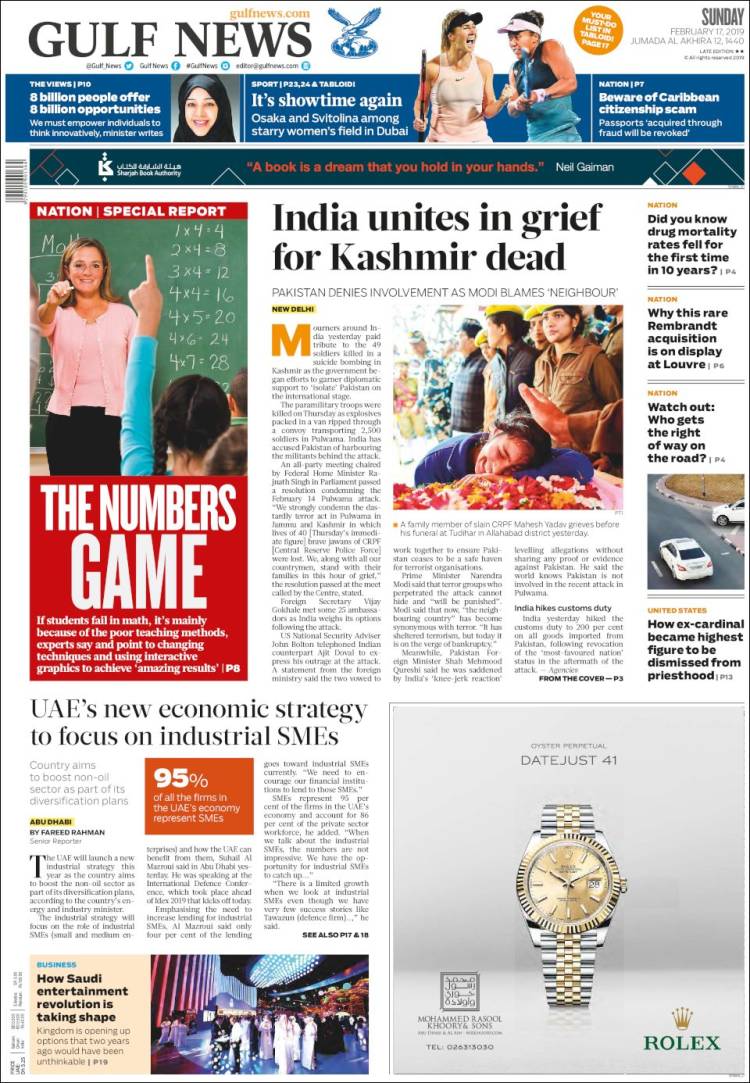 Portada de Gulf News (Asia-Pacific)