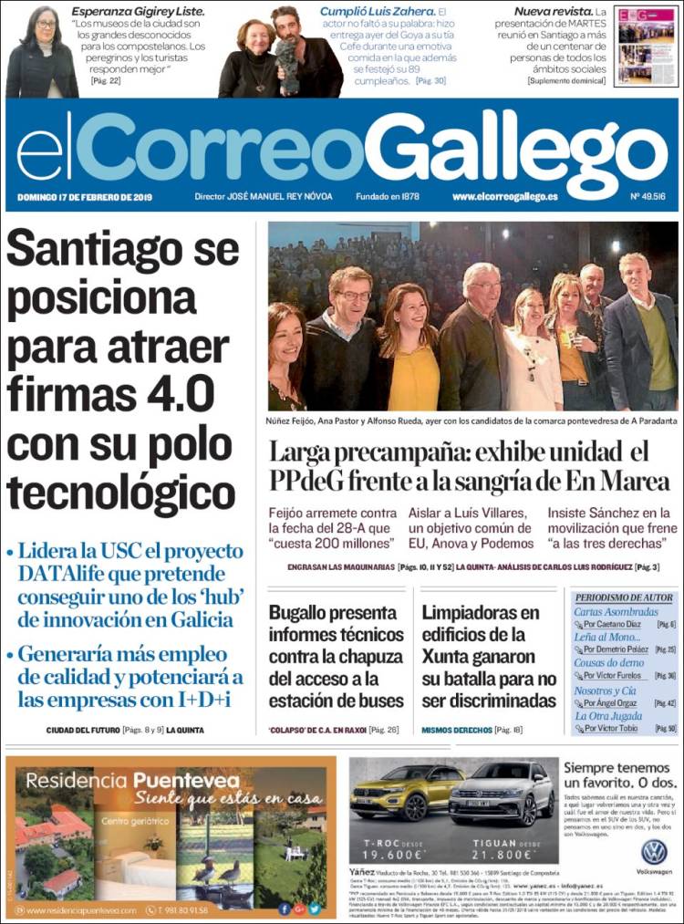 Portada de El Correo Gallego (España)