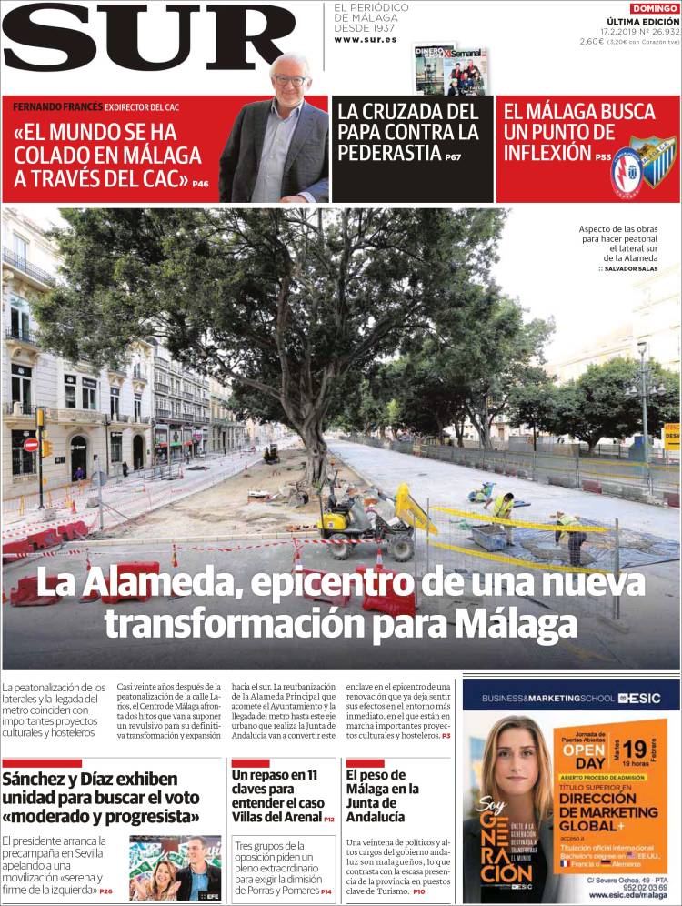 Portada de Diario el Sur (España)