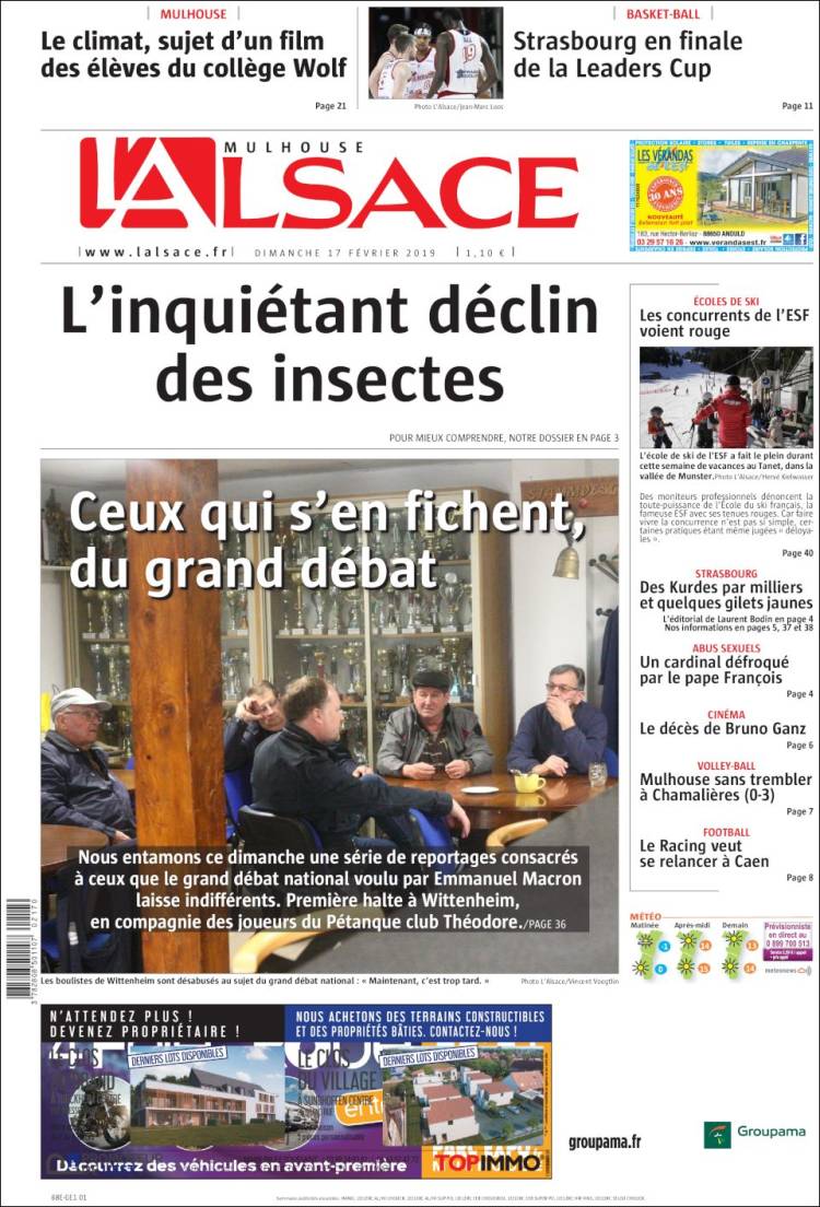 Journal Journal L'Alsace (France). Les Unes Des Journaux De France ...