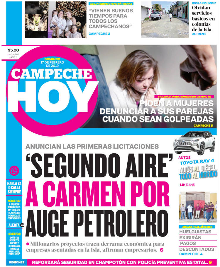 Portada de Campeche Hoy (México)