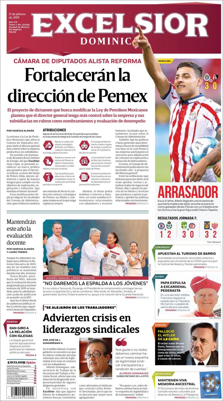 Portada de Excelsior (México)