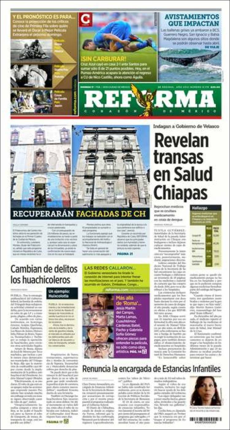 Portada de Reforma (México)