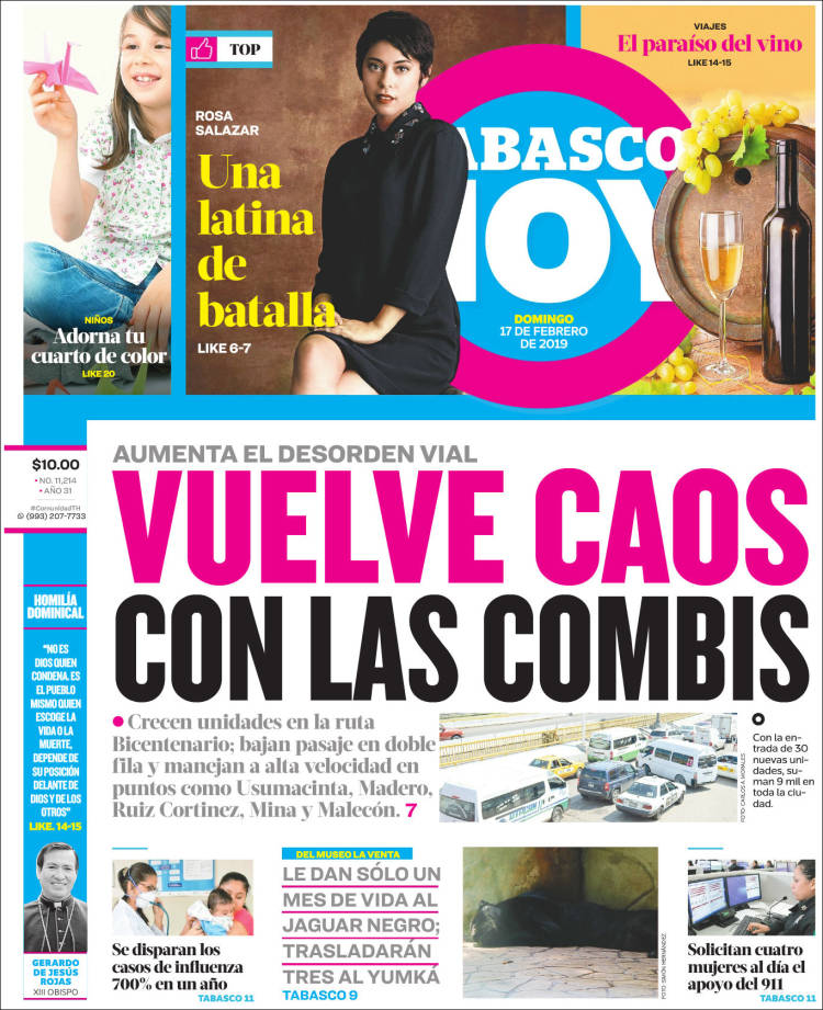 Portada de Tabasco Hoy (México)