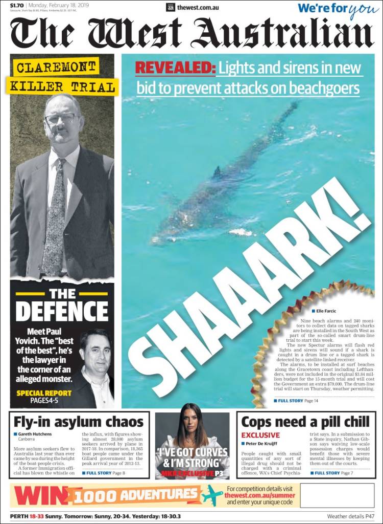 Portada de The West Australian (Australia)