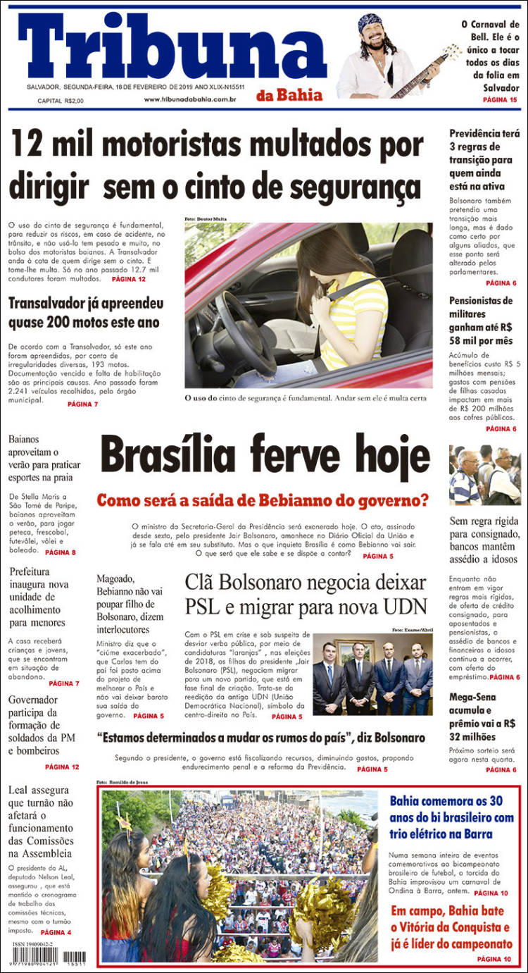 Portada de Tribuna da Bahia (Brasil)