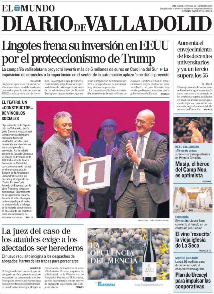 Portada de Diario de Valladolid (España)