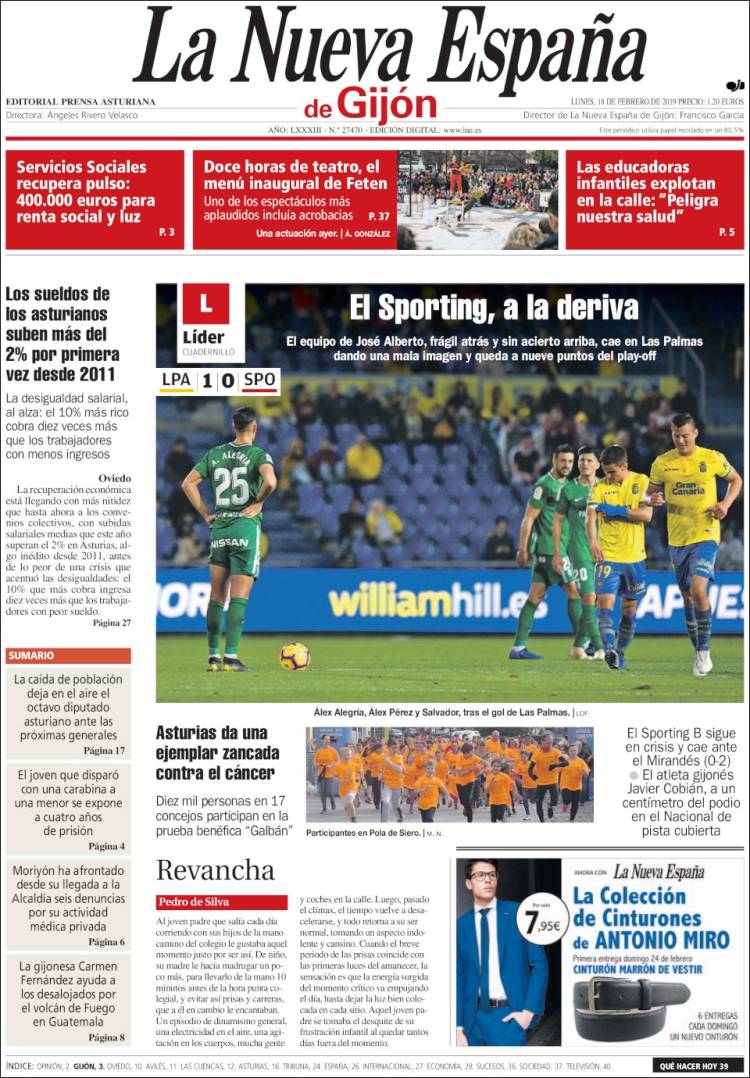 Portada de La Nueva España - Gijón (España)