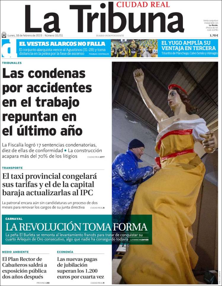 Portada de La Tribuna de Ciudad Real (España)