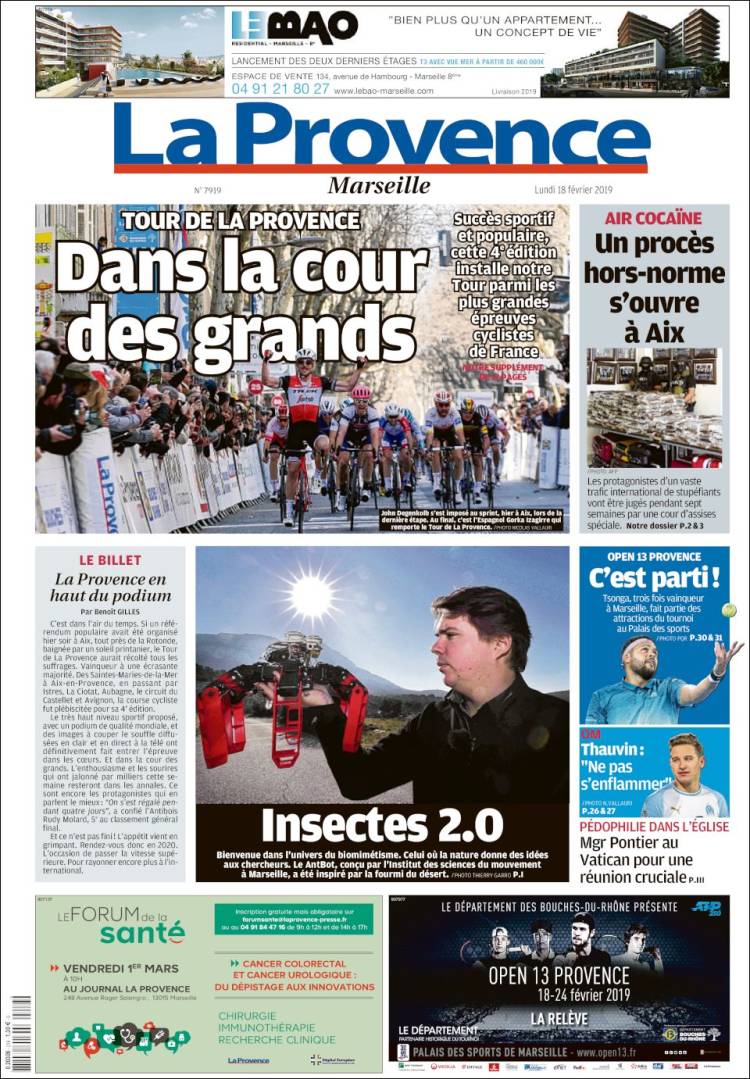 Portada de La Provence (Francia)