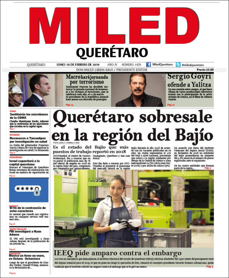 Portada de Miled - Querétaro (M&eacute;xico)